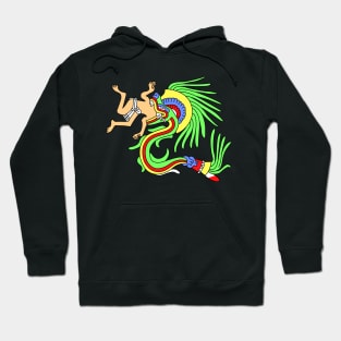 Quetzalcoatl, Aztec god devouring a man Hoodie